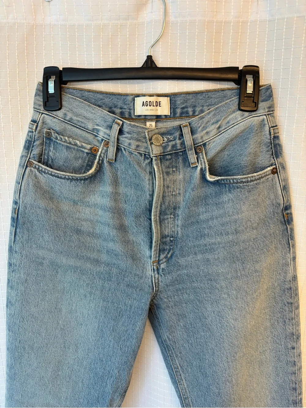 AGOLDE Riley High Rise Straight Crop Jeans in Dimension size 25